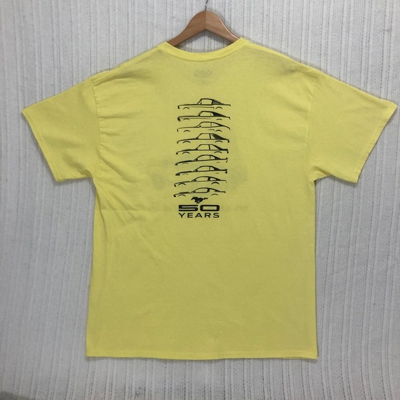 Ford's Garage Mustang‎ T-Shirt Graphic Tee 50 Years Cars Yellow XL - Picture 9 of 9